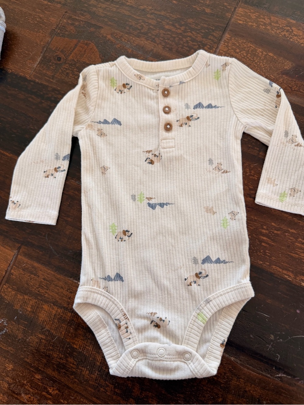 👚CLOSET CLEAN OUT SALE👖 Long-Sleeve One-Piece with Mountain and Animals 6M